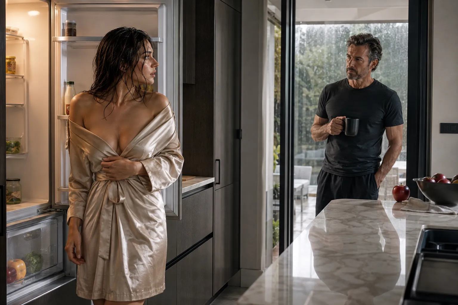 My Boyfriend's Dad Caught Me Naked. Then Fucked Me in the Kitchen